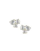 Silver Rock Candy Cluster Stud Earrings In Doublet