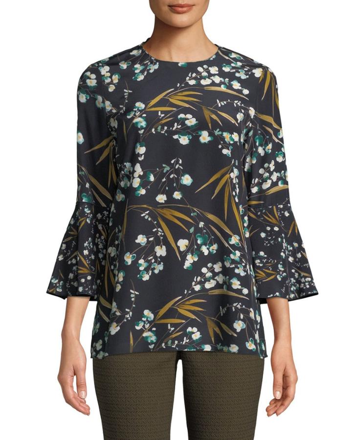 Sidra 3/4-bell-sleeve Moody Floral
