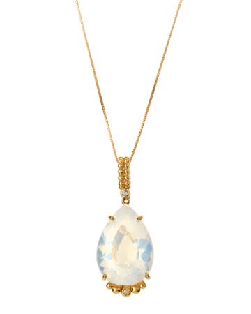 Vianna B.r.a.s.i.l 18k Opal Quartz & Diamond Pendant Necklace, Women's,