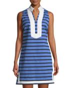 Striped Sleeveless Tunic Dress, Blue/navy