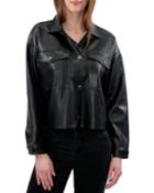 Butter Faux-leather Crop