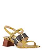 Maja Snake-print Slingback Buckle