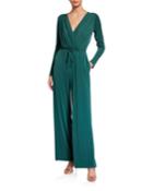 Surplice Wide-leg Jumpsuit