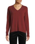 Boxy V-neck Wool-blend Top