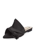 Knotted Satin Point-toe Flat
