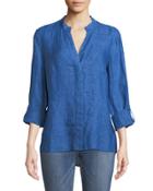 Drifty Linen Button-front Top