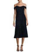 Balmwell Off-the-shoulder Velvet Cocktail Dress
