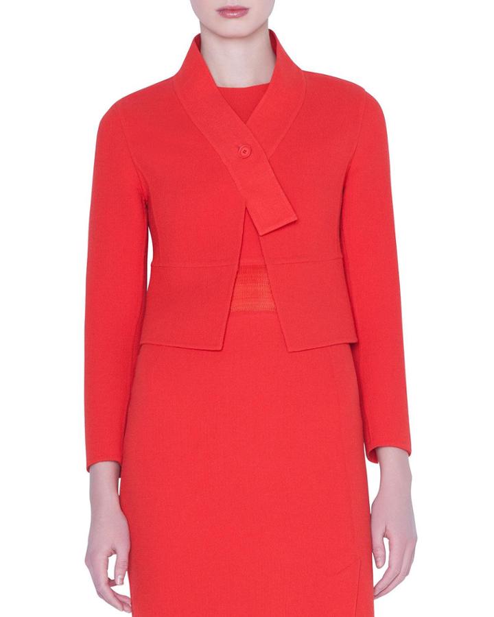 Cara Short Wool Crepe Jacket