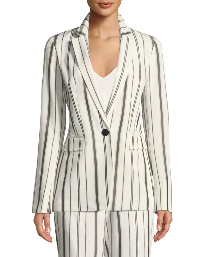 Marie Gallant-striped One-button Blazer