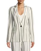 Marie Gallant-striped One-button Blazer