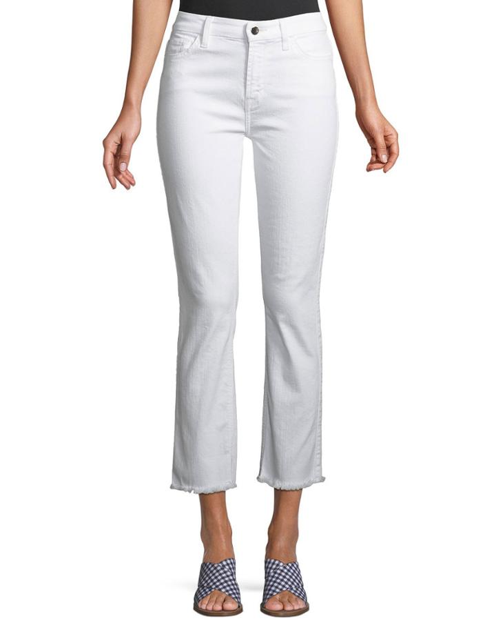 Straight-leg Cropped Jeans With Raw Hem