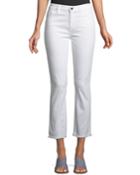 Straight-leg Cropped Jeans With Raw Hem