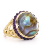 Elizabeth Showers Tree Of Life White Quartz/abalone Ring, Size 7, Women's, Purple