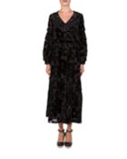 Velvet Floral Long-sleeve Dress