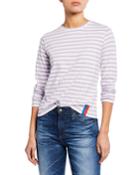 The Modern Long Striped Crewneck Cotton Top
