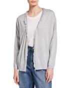 Frayed One-button Cardigan