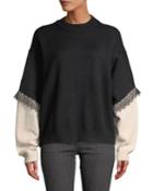 Two-tone Long-sleeve Sweater With