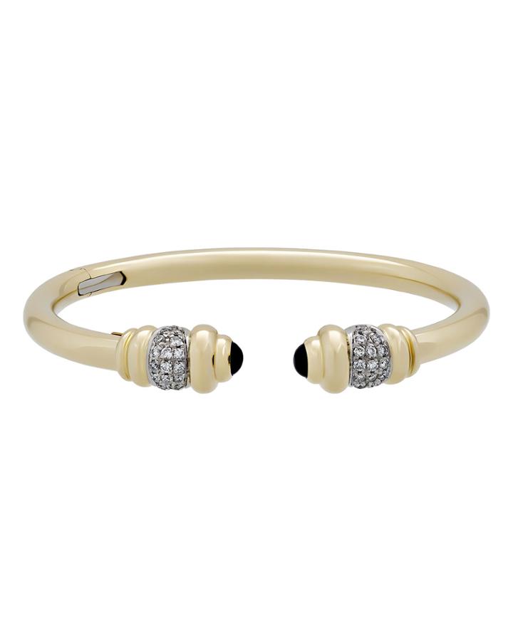 Estate 18k Diamond & Sapphire Bangle