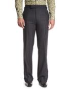 Wide-leg Flannel Stripe Trousers