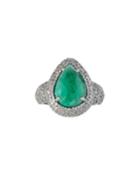 Pear-cut Emerald & Diamond Ring