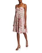 Bow-top Floral-print Sleeveless Dress