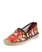 Alma Ribbon-print Flat Espadrilles