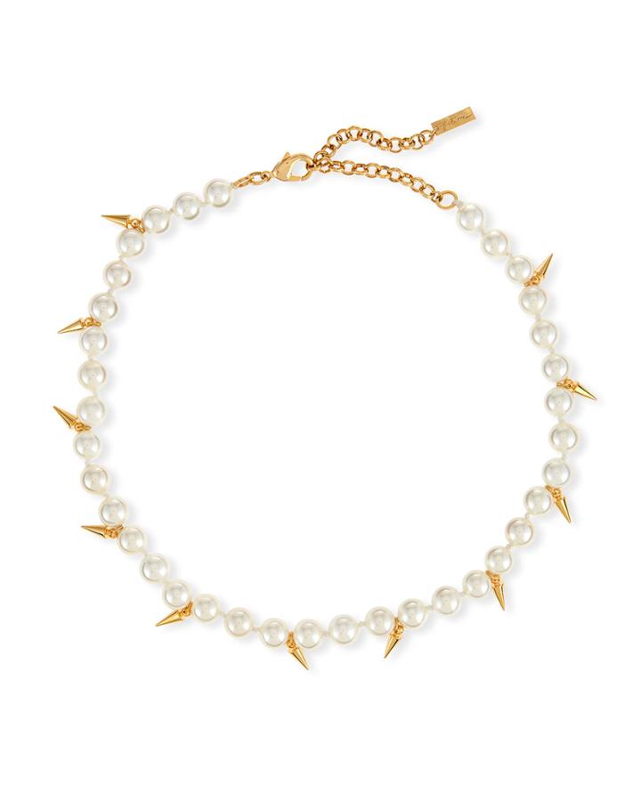 Linda Pearly Spike Choker Necklace