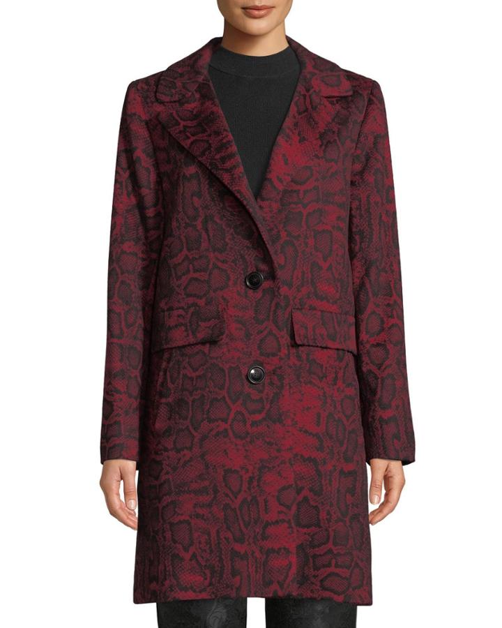 Python-print Wool-blend Car Coat