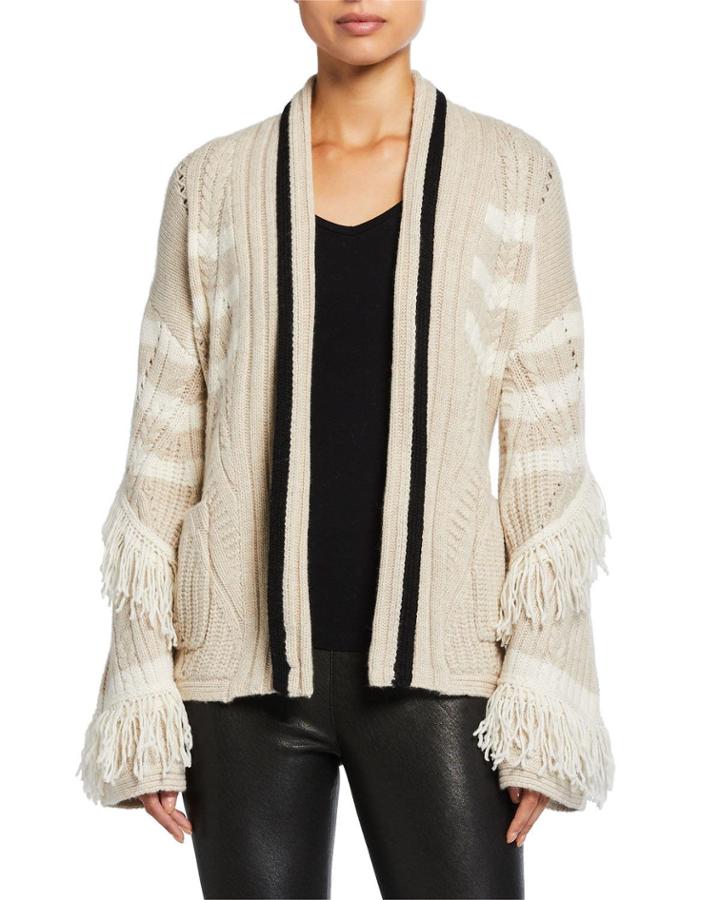 Acuna Cable & Fringe Cardigan