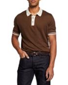Men's Tipped Linen/cotton Polo
