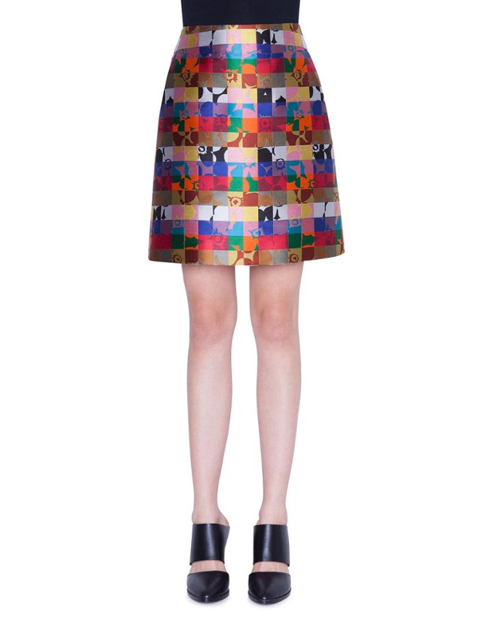 Floral Square Jacquard A-line