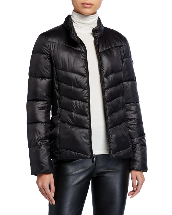 Chevron Puffer Snap-front