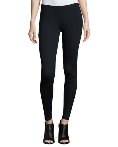 Cotton Moto Leggings, Black