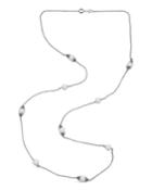 Long 9-pearl Necklace, White