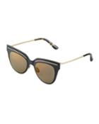 Oversized Metal/acetate Cat-eye