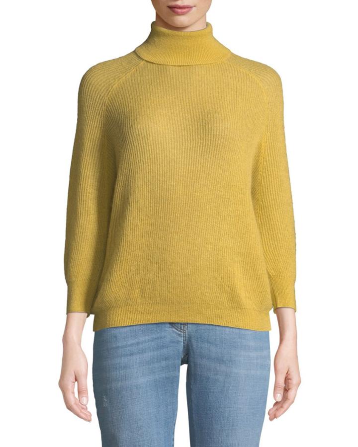 Mohair Turtleneck Sweater With Dolman