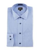 Classic-fit Non-iron Textured Dress Shirt, Blue/white