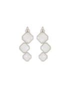 Encore Sterling Silver Moonstone 3-stone Earrings