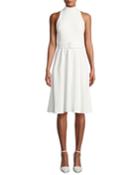 Lylah Full Skirt Halter Dress With Belt