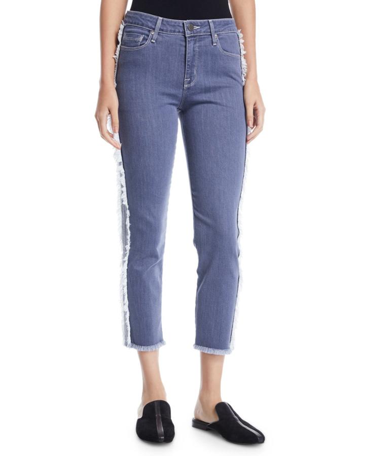 Side-fray Crop Straight-leg Jeans