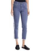 Side-fray Crop Straight-leg Jeans