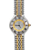 Pre-owned 18k 28mm Must De Cartier 21 Bracelet Watch, Two-tone