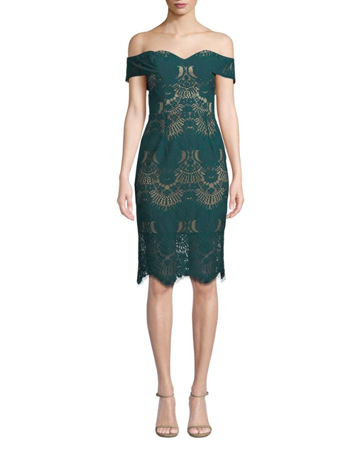 Alex Off-shoulder Lace Cocktail Dress