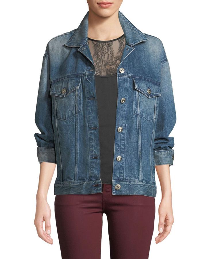 Bijou Lace-up Chain Denim Jacket