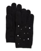 Cashmere Jersey Pearl/stud Gloves