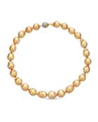 Elegant 14k Golden South Sea Pearl Circlet Necklace,