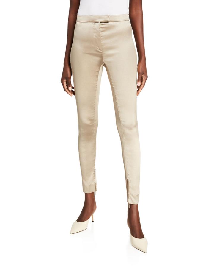 Skinny Stretch-silk Pants