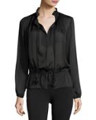 Yoryu Satin Split-neck Peasant Top