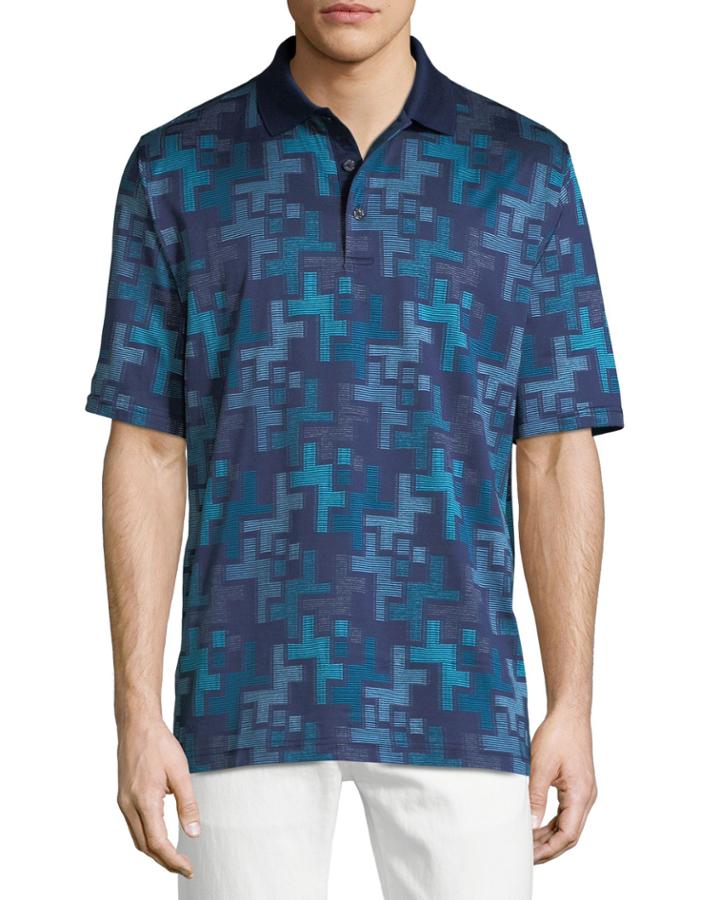 Abstract Knit Polo