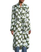 Floral-print Pajama Robe Coat